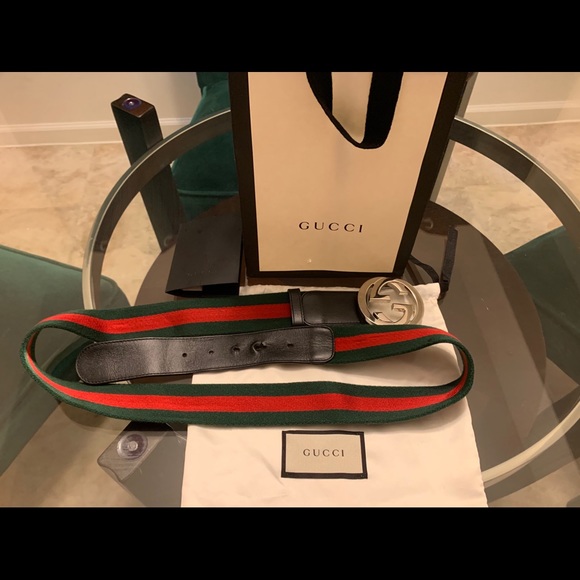 GUCCI web belt with G buckle - Picture 4 of 9